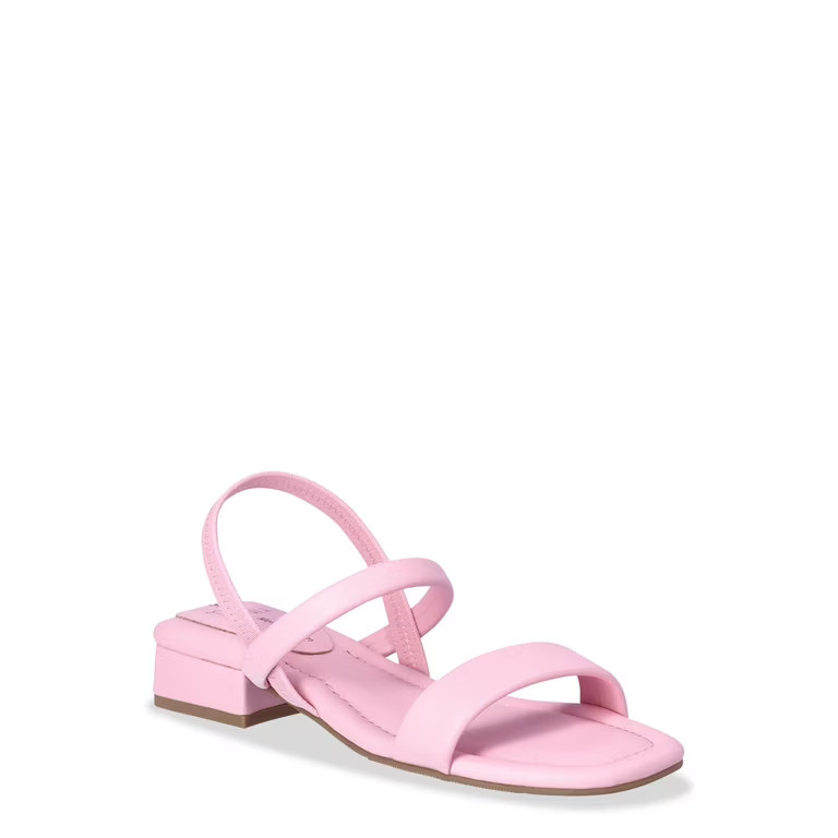 Time and Tru Women's Double Band Block Heel Sandals | Walmart (US)