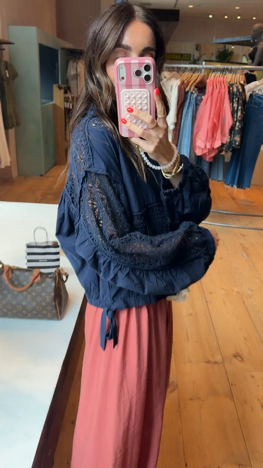 This outfit is exactly why I love mixing feminine pieces with relaxed silhouettes. The lace jacket adds so much texture, and those flowy pants are lightweight enough for warm days but transition beautifully into early fall with a simple layer.

XS jacket

lace jacket, boho style, flowy pants, transitional outfit, boutique fashion, feminine style, vacation outfit, everyday chic, elevated casual, fall transition outfit, annabrstyle

#LTKootd #LTKOver40 #LTKSeasonal
