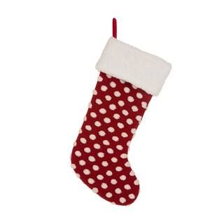 Glitzhome® 21" Polka Dot Fabric Christmas Decoation Stocking | Michaels Stores