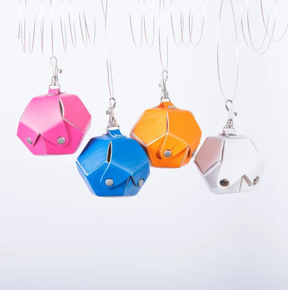 Geometric bag charm, faux leather bag charm, vegan leather coin purse, cute bag charm | Etsy (US)