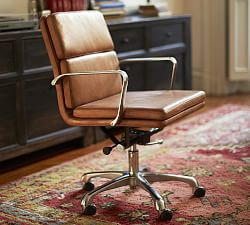 Nash Leather Swivel Desk Chair | Pottery Barn (US)