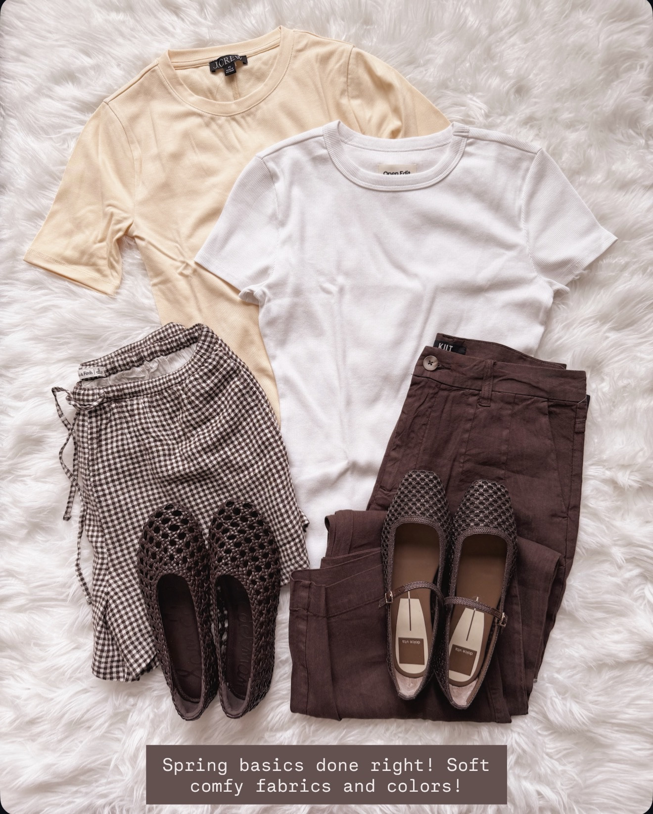Spring basics done right with soft fabrics and easy neutral colors that mix and match effortlessly for everyday outfits.

spring wardrobe basics women, neutral outfit ideas women, soft cotton t shirts women, brown outfit ideas women, casual everyday style, comfortable spring outfits, classic wardrobe staples, effortless chic outfits

#LTKOver40 #LTKSeasonal #LTKTravel