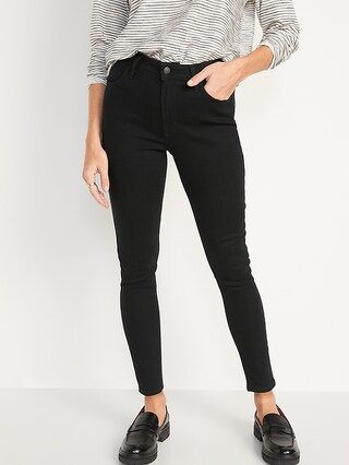 High-Waisted Wow Super-Skinny Black-Wash Ankle Jeans for Women | Old Navy (US)