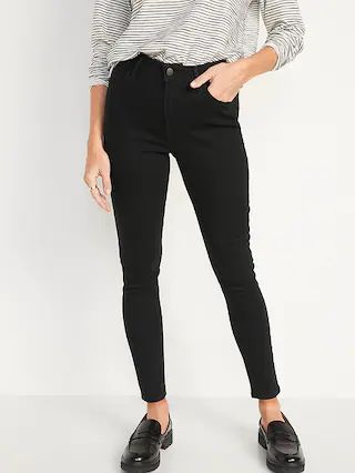 High-Waisted Wow Black-Wash Super Skinny Ankle Jeans for Women | Old Navy (US)