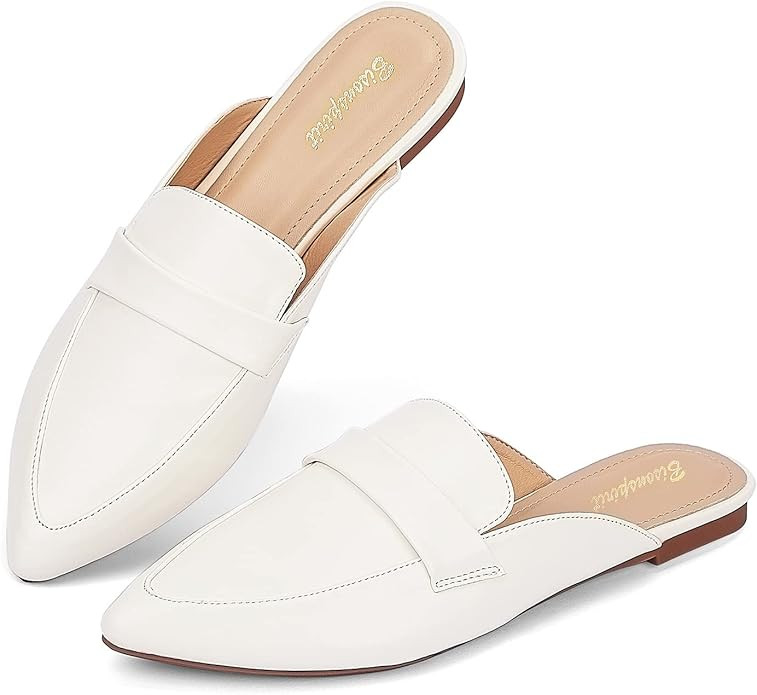 Mules for Women Flats Pointed Toe Slip On Mules Comfortable Loafer Shoes | Amazon (US)