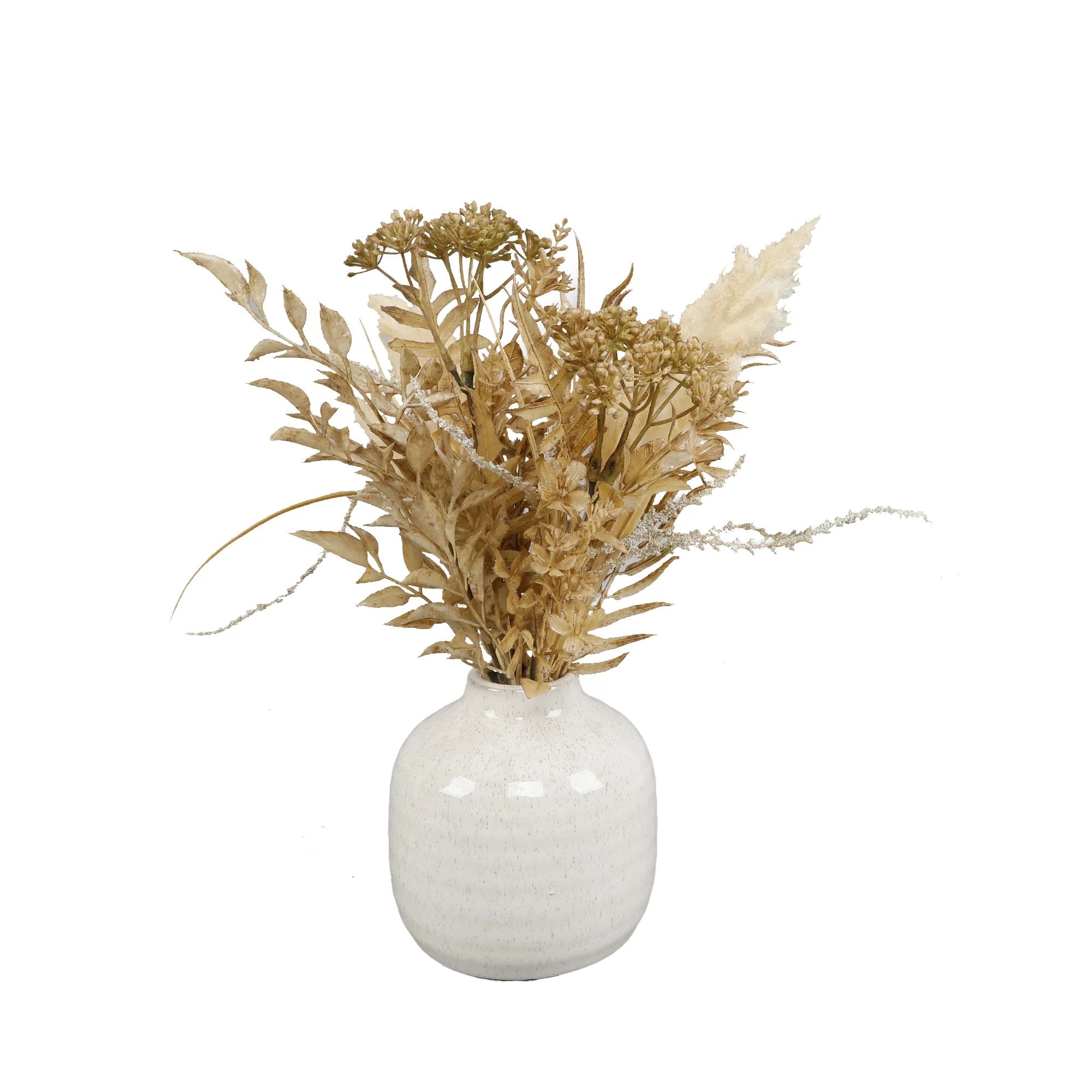 Better Homes & Gardens 12" Artificial Dried Mixed Floral Arrangement in Ceramic Vase | Walmart (US)