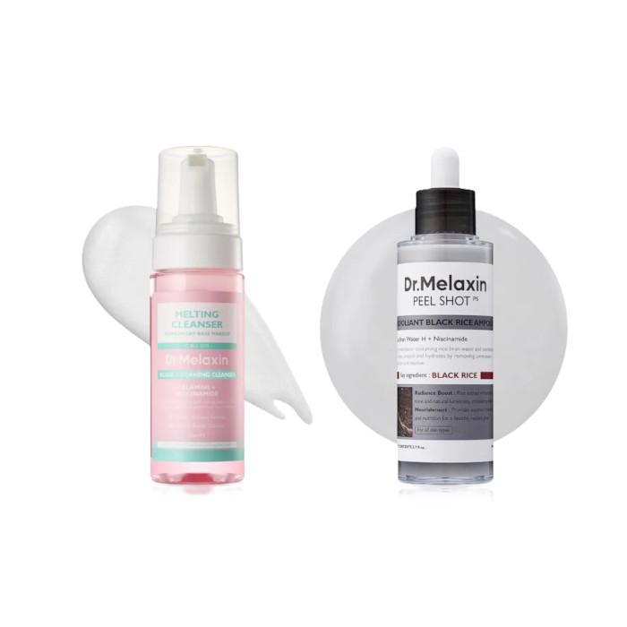 Dr. Melaxin Peel Shot Exfoliating Black Rice Ampoule - 80ml (1ea) & Melting Cleanser - 150ml (1ea) Set | Stylevana