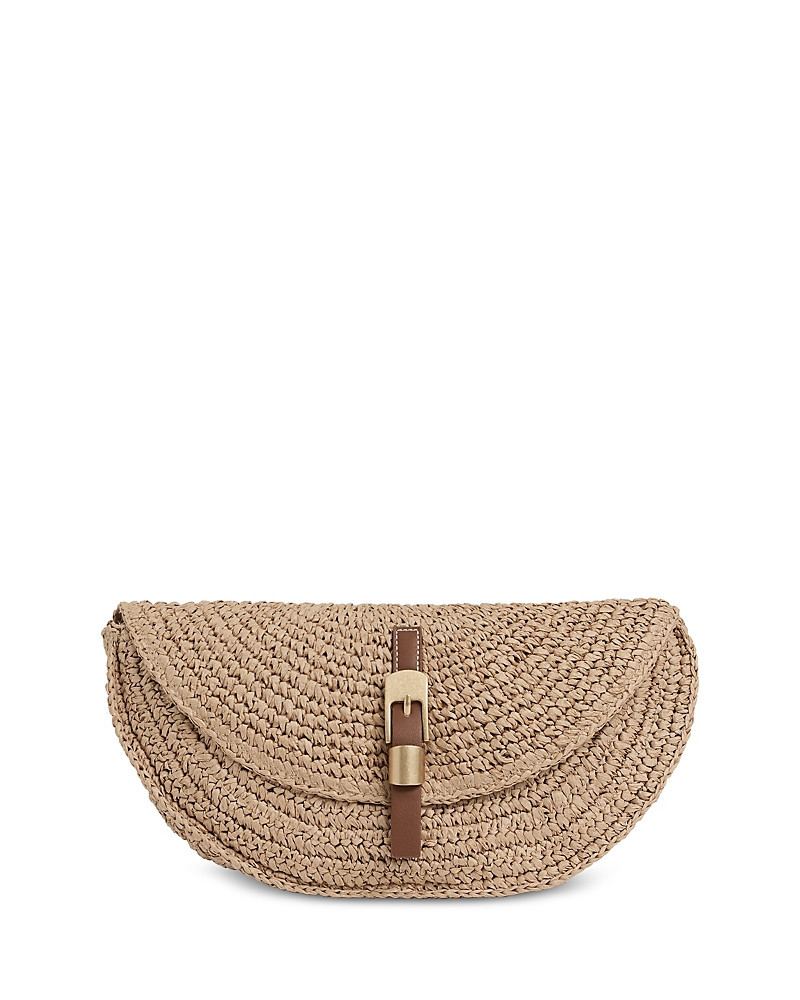 Reiss Aria Half Moon Raffia Clutch | Bloomingdale's (US)