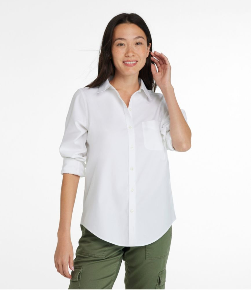 Women's Wrinkle-Free Pinpoint Oxford Shirt, Long-Sleeve Relaxed Fit | L.L. Bean
