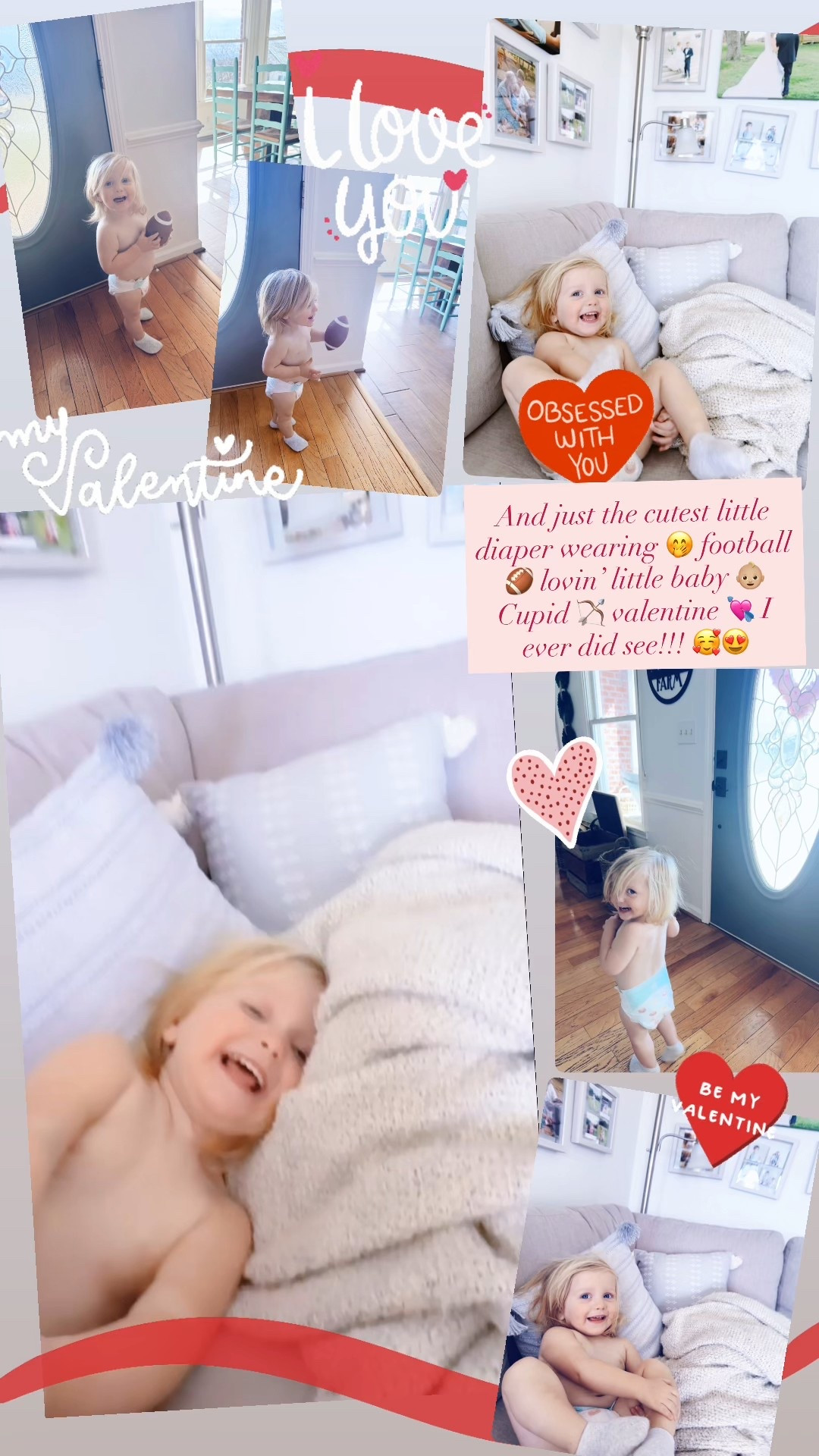 And just the cutest little diaper wearing 🤭 football 🏈 lovin’ little baby 👶🏼 Cupid 🏹 valentine 💘 I ever did see!!! 🥰😍
