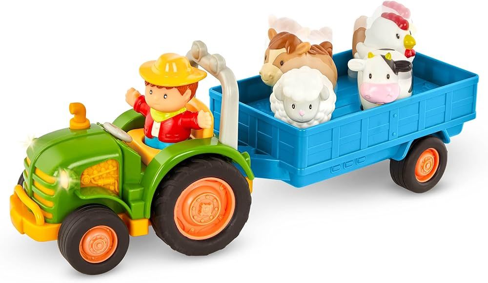 Battat – Farm Toys For Toddlers, Kids – Lights & Sounds Toy Tractor – 7Pc Pretend Play Set ... | Amazon (US)