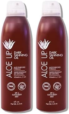 ALOE UP Aloe Vera Quick Dry Tanning Oil Spray 6 Fl Oz – Reef Safe Outdoor Sun Screen & Tan Oil,... | Amazon (US)