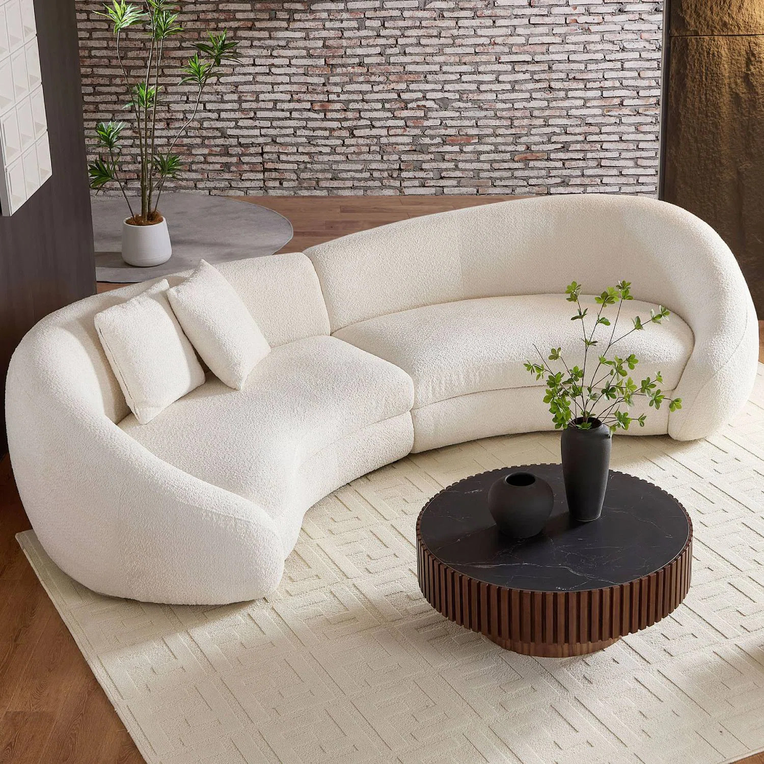 126" Upholstered Curved Sofa | Wayfair North America