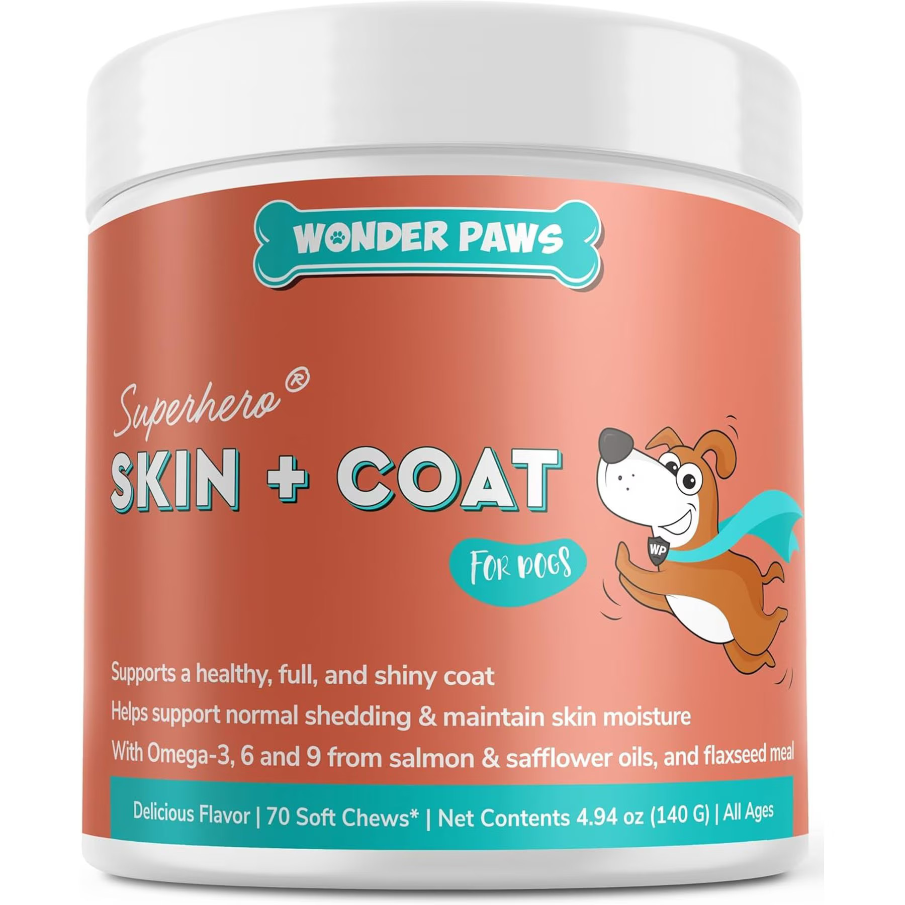 Wonder Paws Skin & Coat Soft Chews Supplement for Dogs, 70 count | Chewy