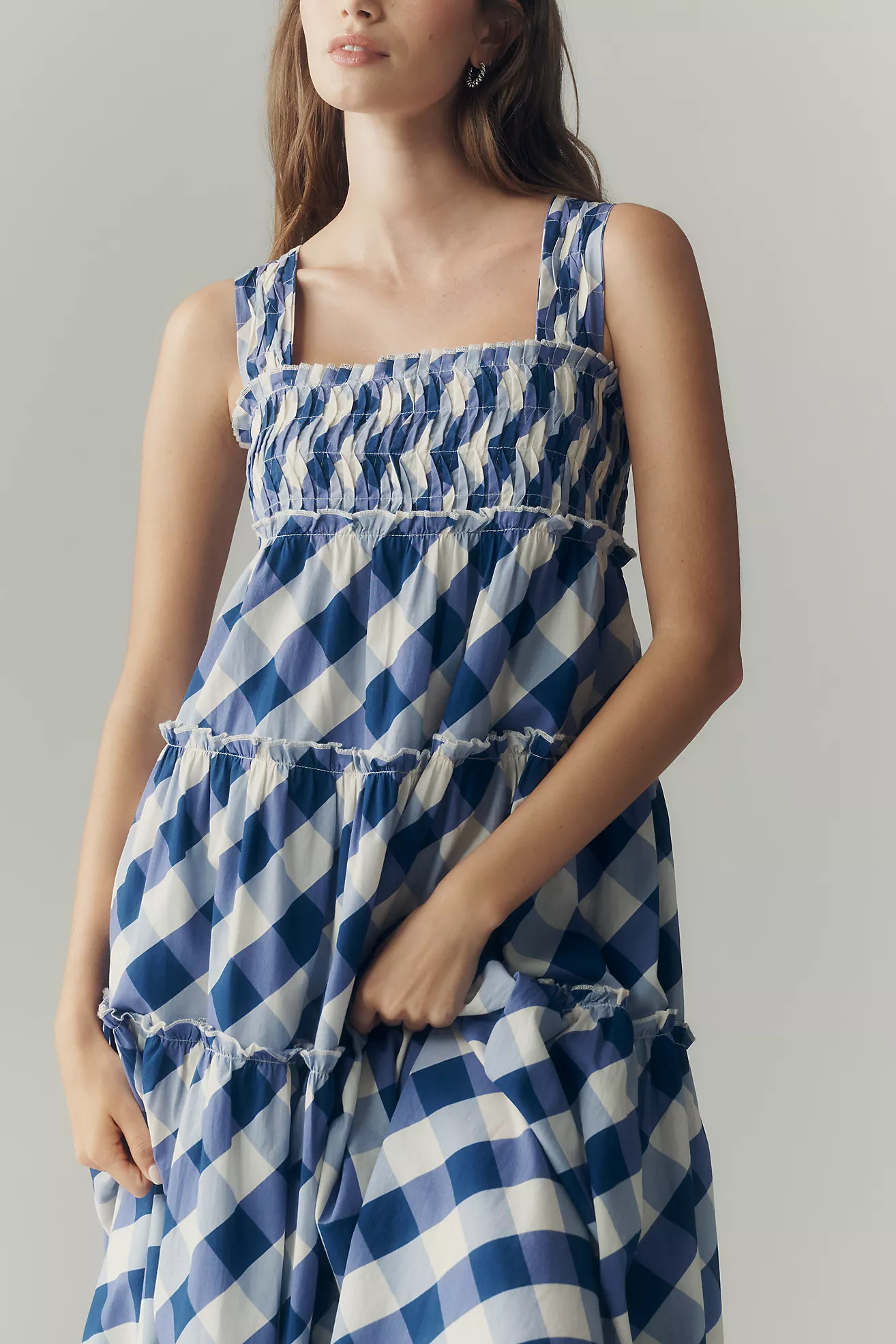 Maeve Helena 100% Cotton Tiered Midi Dress | Anthropologie (US)