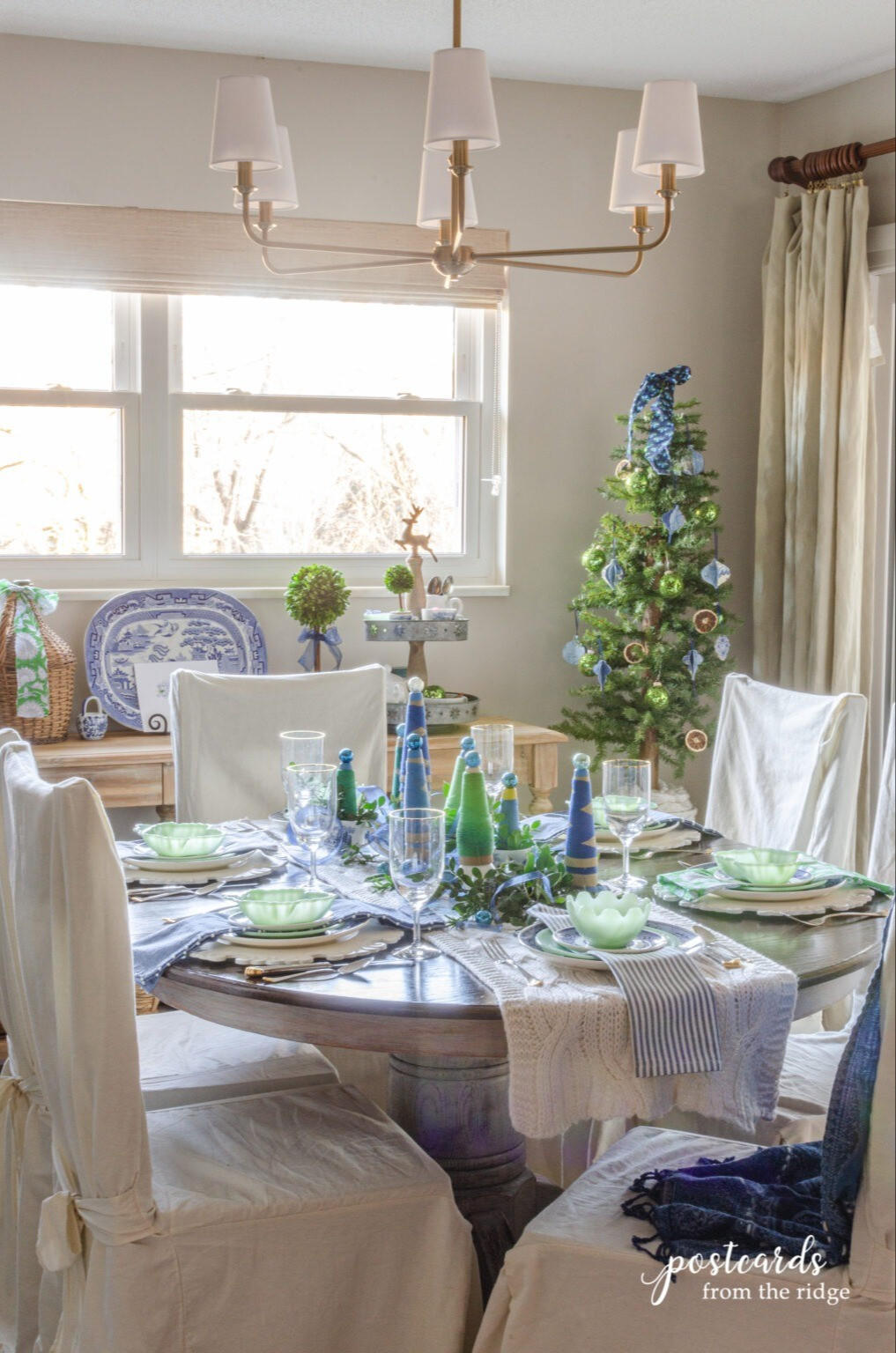 Our dining room is all decked out in blue and green and it looks so festive!

#LTKSeasonal #LTKHoliday #LTKHome