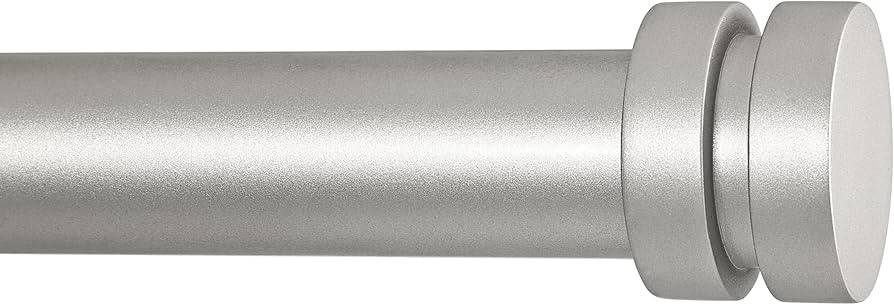 Silver Curtain Rods for Windows 28 to 88 Inch, Modern 1 Inch Heavy Duty Window Drapery Rods With ... | Amazon (US)