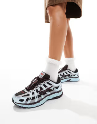 Nike P-6000 trainers unisex in light blue and burgundy | ASOS (Global)