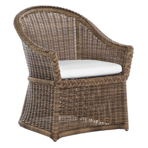 Emilia Raffia Dining Chair, White | One Kings Lane
