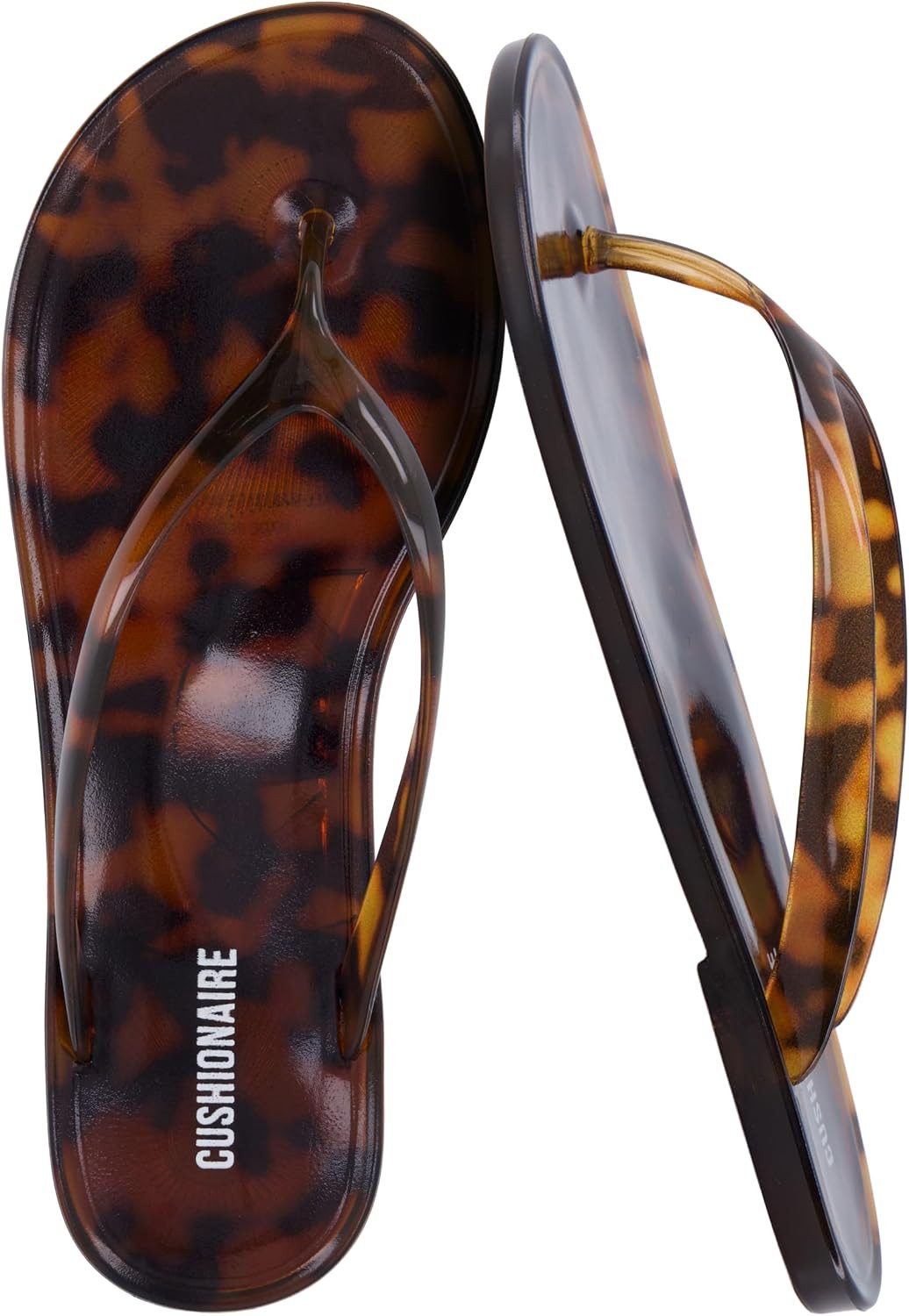 CUSHIONAIRE Splash Jelly Flip Flops for Women With Flexible Sole, Glossy Jelly Finish Summer Sandals for Women | Amazon (US)