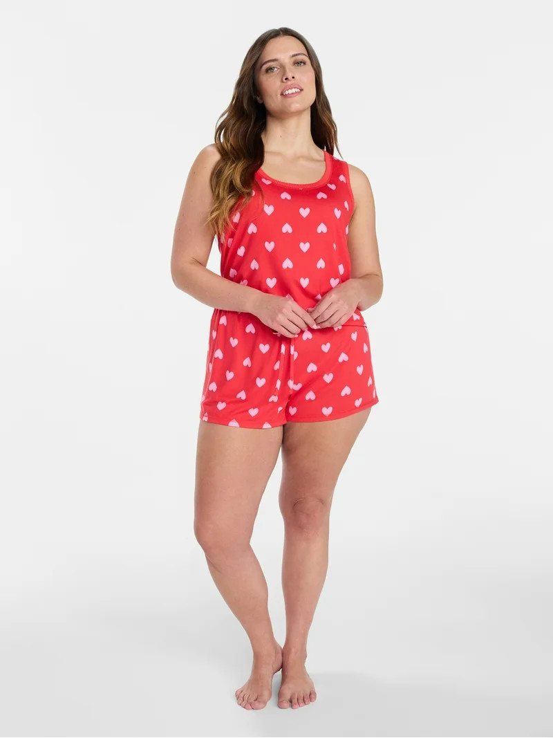 Joyspun Women's Cozy Lounge Collection Hacci Knit Tank Top and Shorts Pajama Set, 2-Piece, Sizes ... | Walmart (US)