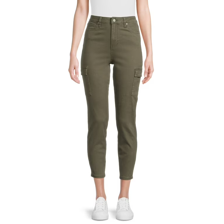 No Boundaries Juniors Ankle High Rise Cargo Skinny Jean | Walmart (US)