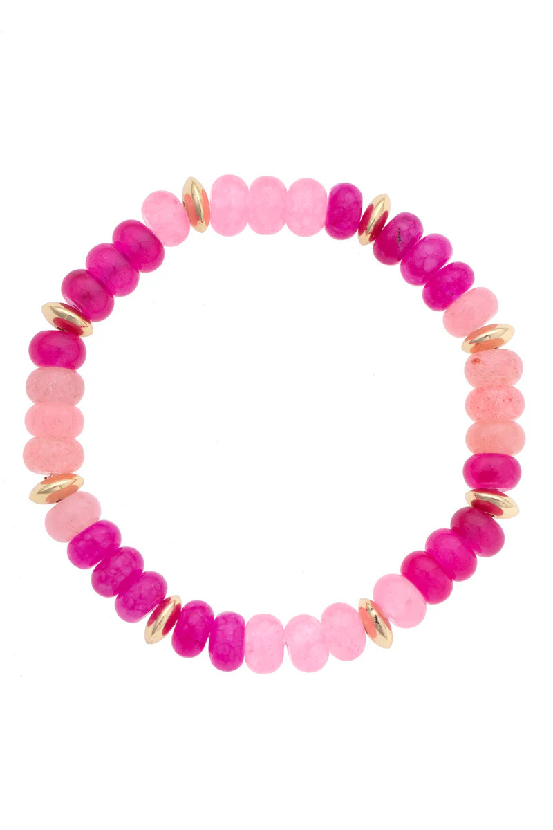 Mimi Semi Precious Beaded Bracelet in Fuchsia | CANVAS