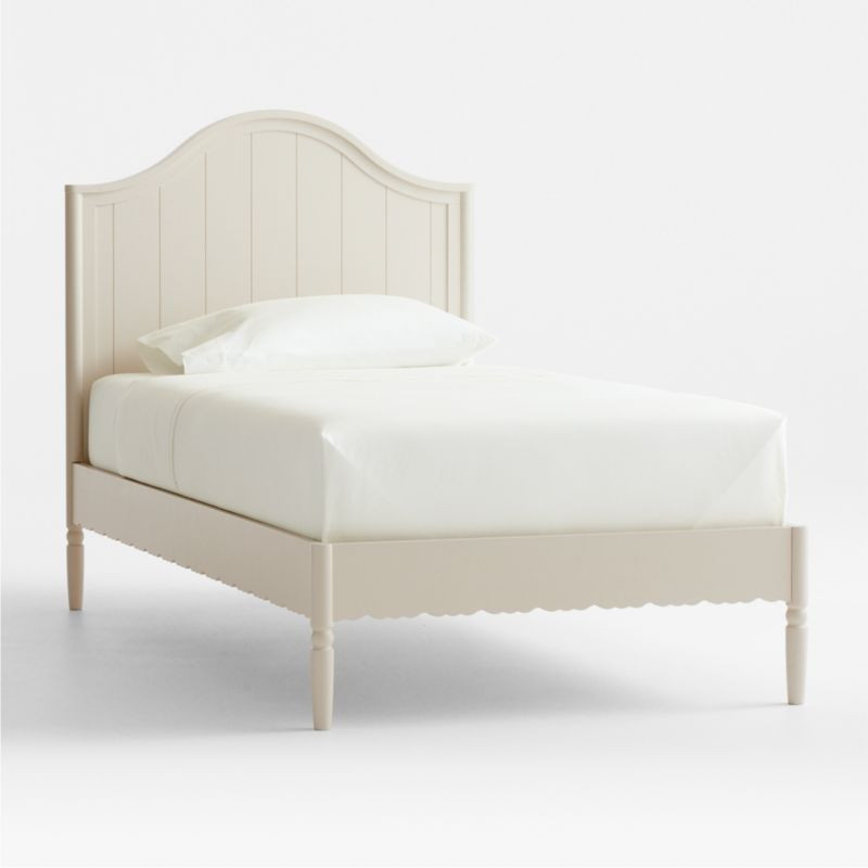 Beatrix Linen Wood Kids Twin Bed | Crate & Barrel