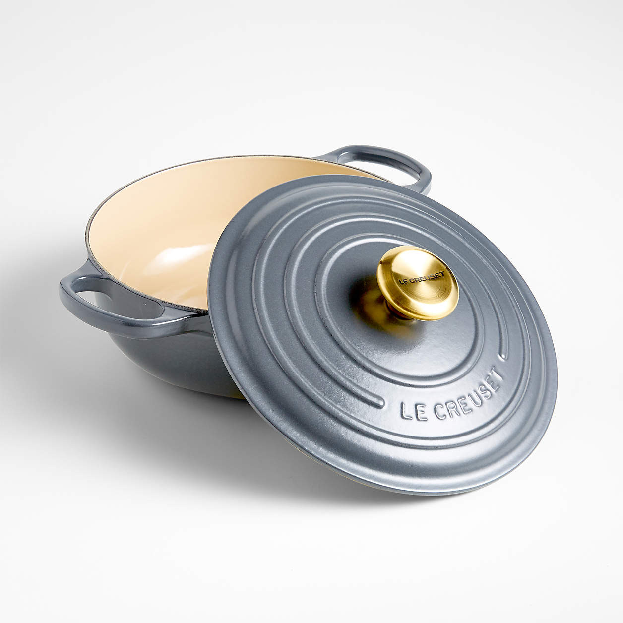 Le Creuset Signature 3.5-Qt. Cream Sauteuse Oven + Reviews | Crate and Barrel | Crate & Barrel
