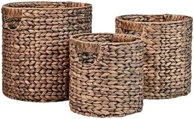 happimess BSK2011B-3SET Avery Bohemian Cottage Handwoven Hyacinth Cylinder Nesting Wicker Storage... | Amazon (US)