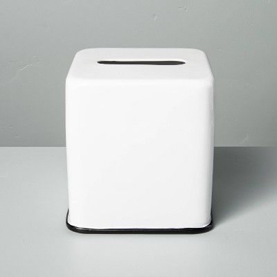 Metal Bath Tissue Box White/Black - Hearth & Hand™ with Magnolia | Target