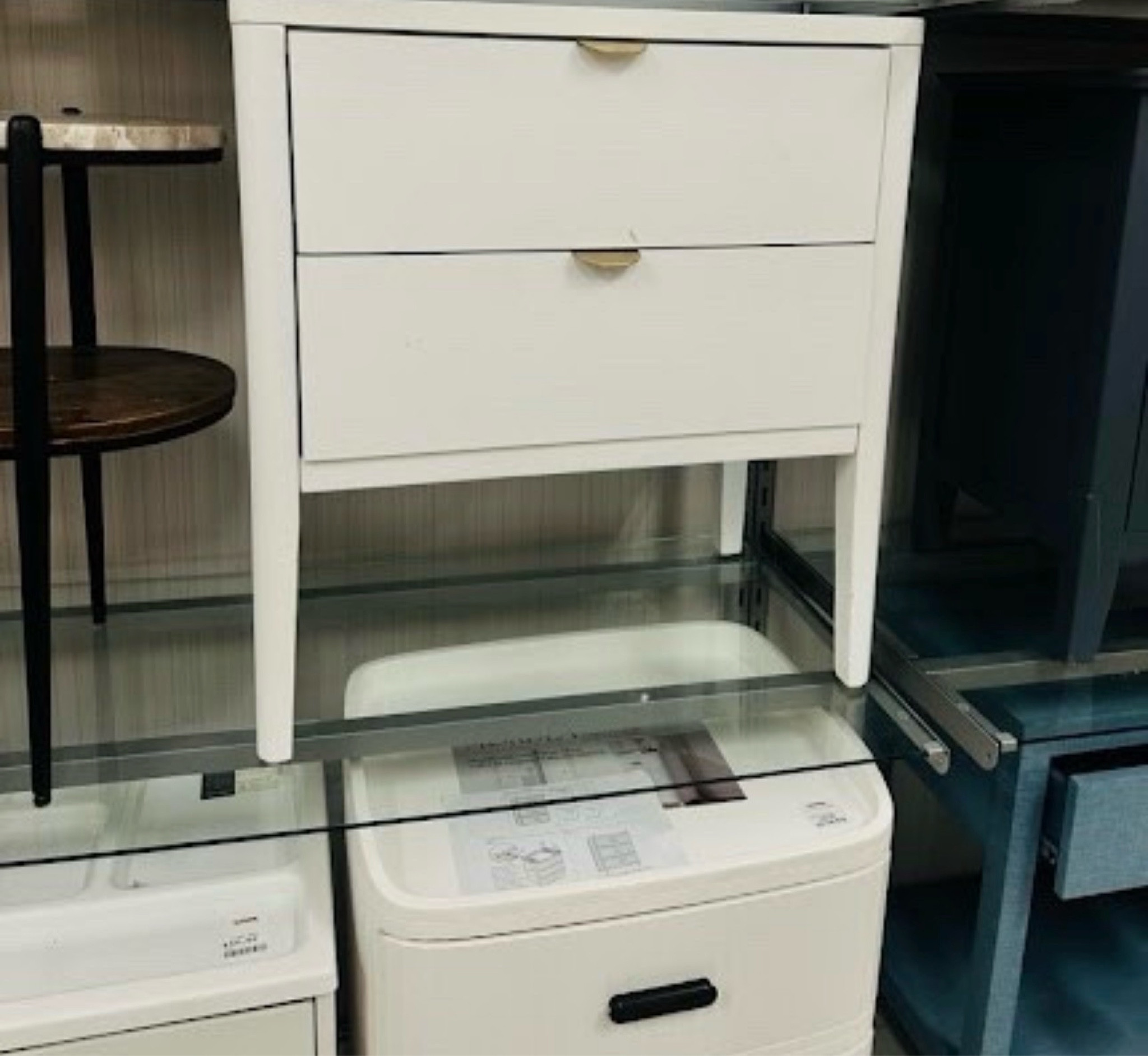 Found the perfect bedside companion! 🤍 This white 2-drawer nightstand is giving all the minimalist vibes with its sleek gold hardware and tapered legs. It’s the ideal height for a cozy master suite or a guest room refresh.

#LTKHome