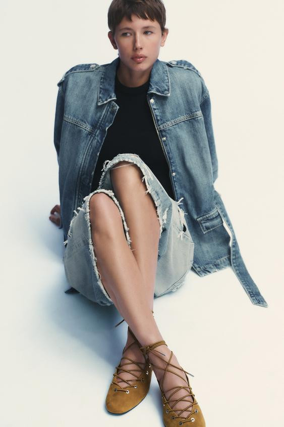 SUEDE TIED SLINGBACK SHOES | Zara US