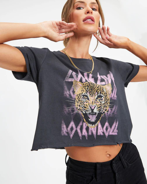 Long Live Rock N Roll Distressed Cotton Tee | VICI