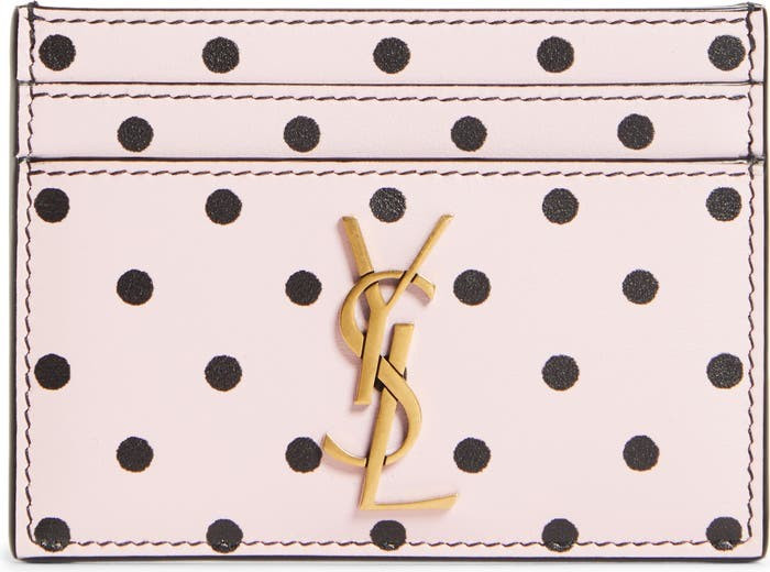 Saint Laurent Dot YSL Monogram Leather Card Case | Nordstrom | Nordstrom