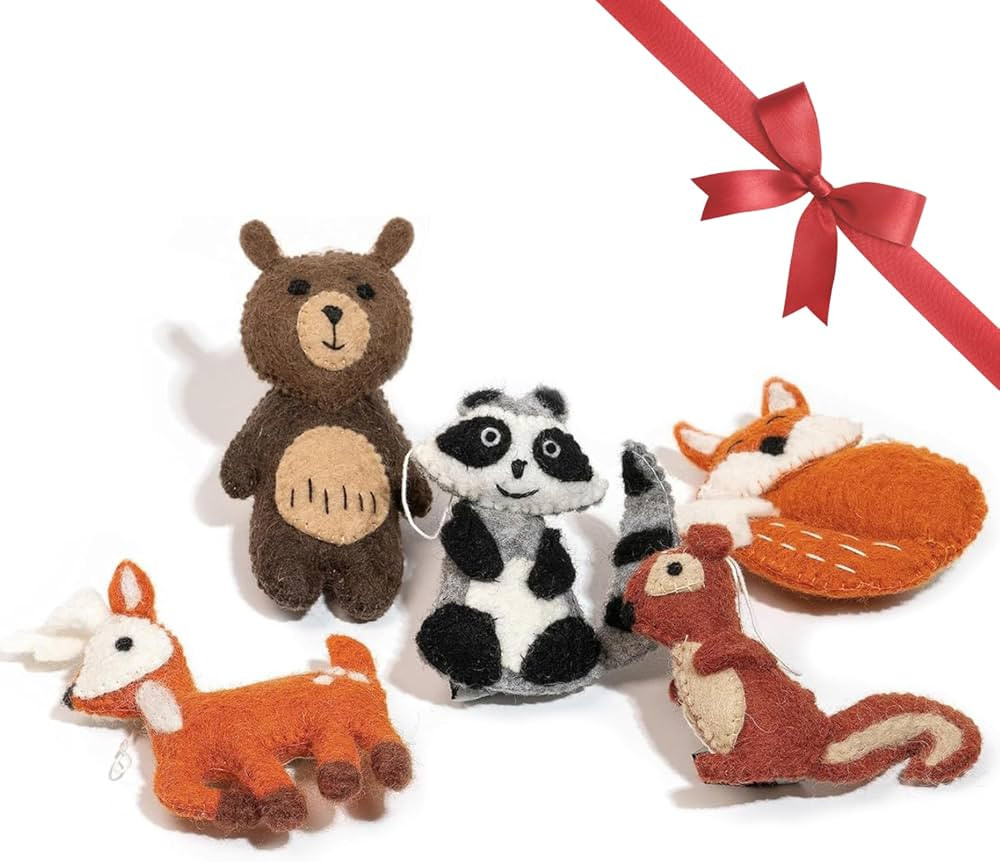 Solas Fifty Two Wool Felt Woodland Forest Animals Hanging Decorations Nursery Decor Felt Animal F... | Amazon (US)