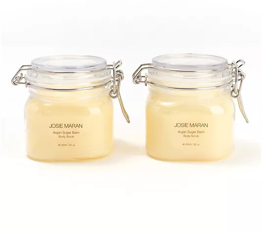 Josie Maran Argan Whipped Sugar Balm Body Scrub 10oz Duo - QVC.com | QVC