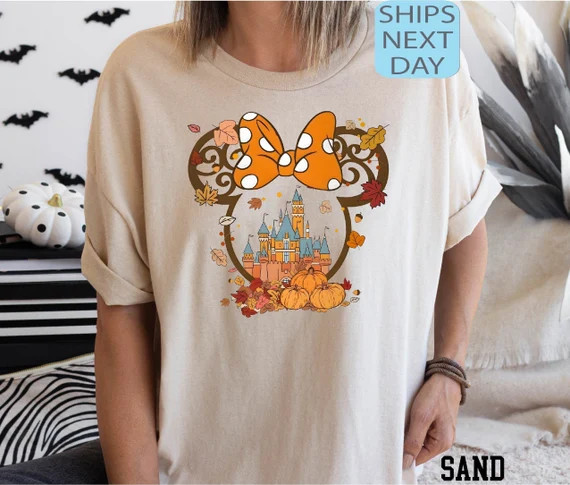 Fall Minnie Ear Tee, Fall Mickey Ear, Disney Fall Couple Tee, Halloween Disney Ear Shirt, Mickey ... | Etsy (US)