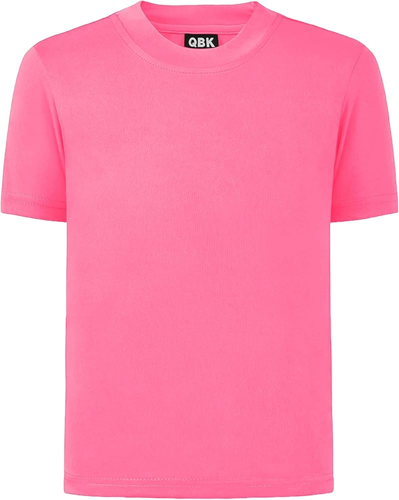 QBK 2T to Youth Neon Shirt Kids UPF 50+ Dry Fit Athletic Short Sleeve Rash Guard T Shirts for Boy... | Amazon (US)