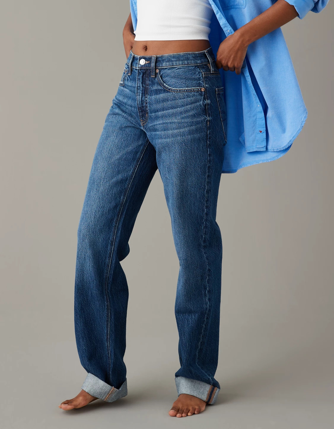 AE Low-Rise Baggy Straight Jean | American Eagle Outfitters (US & CA)