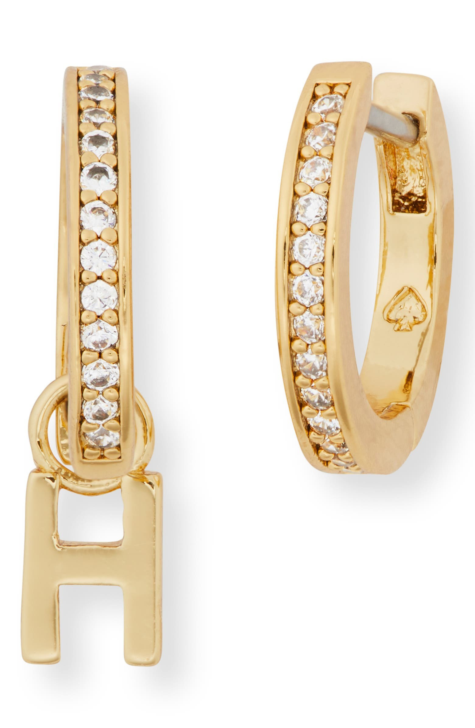 cubic zirconia pavé initial huggie earrings | Nordstrom | Nordstrom
