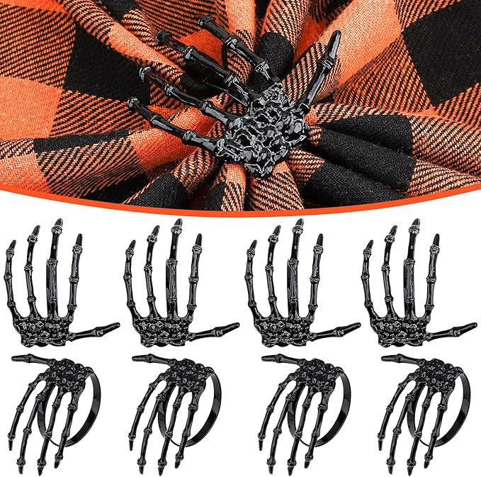 Halloween Napkin Rings Decoration 8 Pcs, Metal Rings Holders for Home Birthday Party Dinner Table... | Amazon (US)