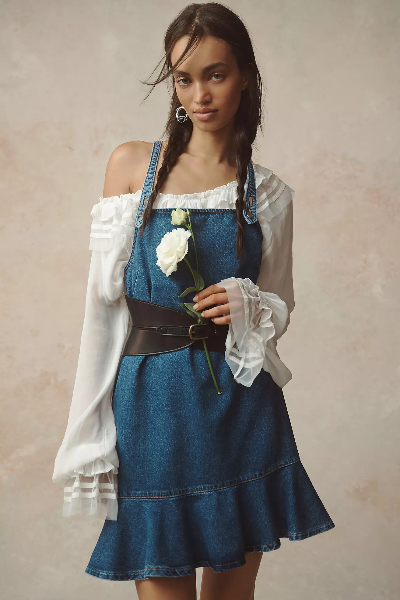 Pilcro Square-Neck Denim Mini Dress | Anthropologie (US)