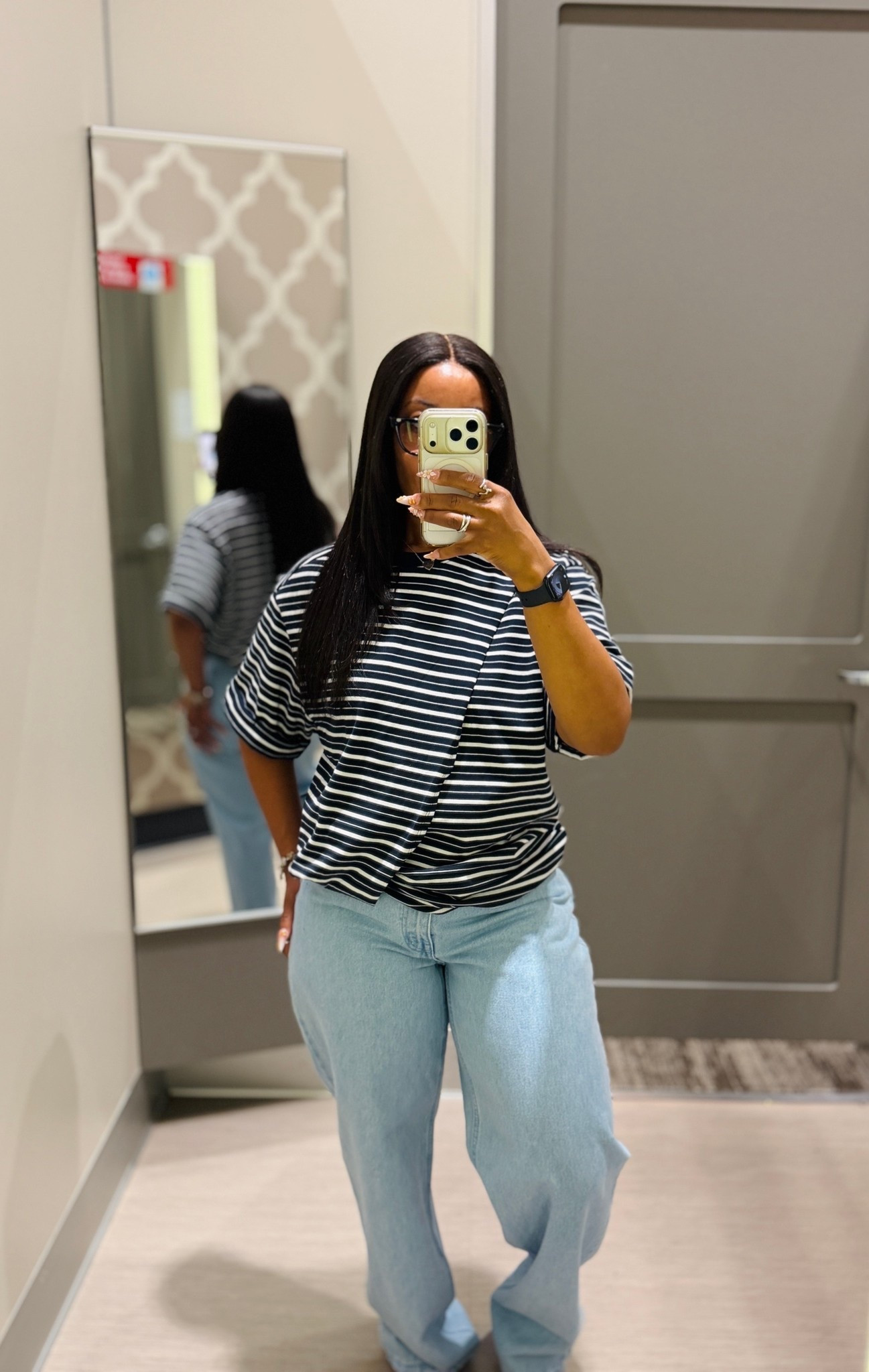 This shirt only has a few sizes left online. This one is definitely different but I like it! I am wearing a size small and definitely would have gone down to a XSof it was available. Love the opening part and it was very lightweight and comfortable. 

Wearing a size 6 in the jeans. Hopefully the shirt comes back in stock in more sizes of hopefully you can find it in store!

#LTKU #LTKPetite #LTKootd