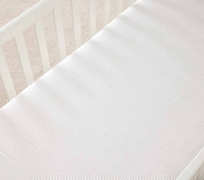 Oxford Stripe Organic Crib Fitted Sheet | Pottery Barn Kids