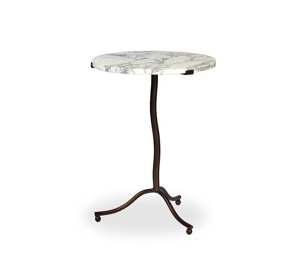 Delmar Round Marble End Table (18.5") | Pottery Barn (US)