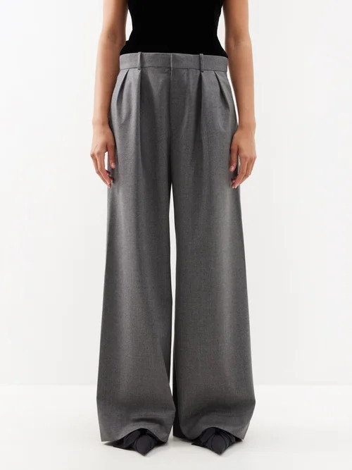 Wardrobe.nyc - Low-rise Pleated Wool Trousers - Womens - Dark Grey - M | Matches (US)