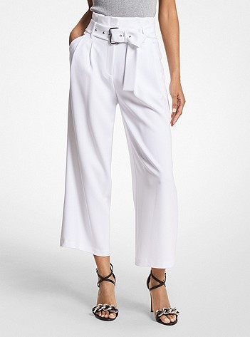 Belted Crepe Pants | Michael Kors US