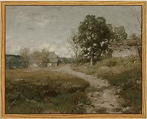 InSimSea Framed Canvas Wall Art, Vintage Outskirts Painting Prints for Farmhouse & Bedroom Decor,... | Amazon (US)