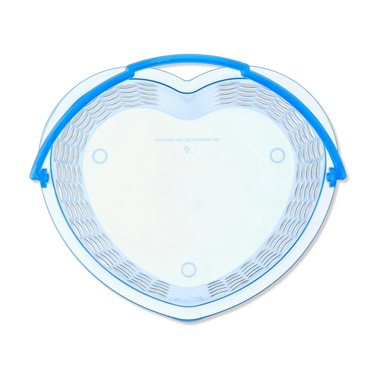 Plastic Heart-Shaped Basket, Blue, 8" x 5", Valentine's Day by Way To Celebrate | Walmart (US)